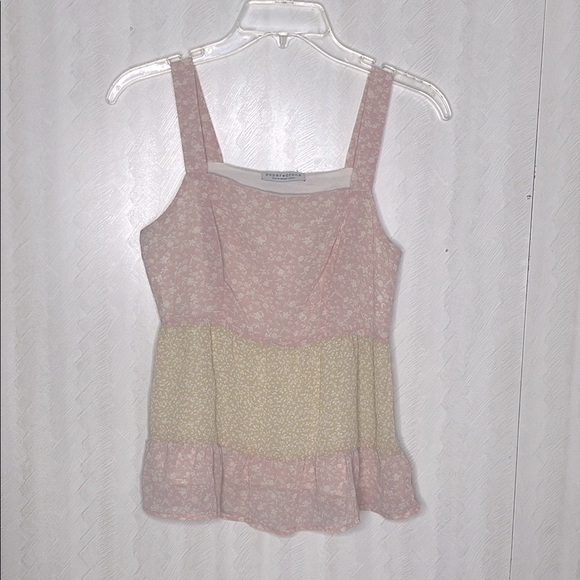 ❤️ 🆕 ANTHROPOLOGIE PAPER CRANE Floral Pink and Cream Women's Top Size XS - Picture 4 of 7